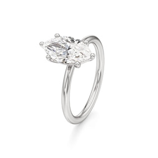 Classic Plain Basket Pear Engagement Ring