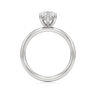 Classic Plain Basket Pear Engagement Ring