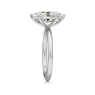 Classic Plain Basket Pear Engagement Ring