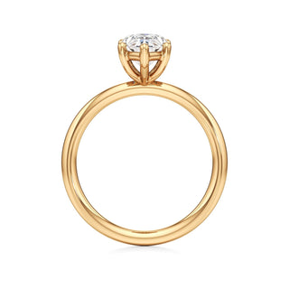Classic Plain Basket Pear Engagement Ring