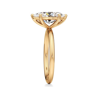 Classic Plain Basket Pear Engagement Ring