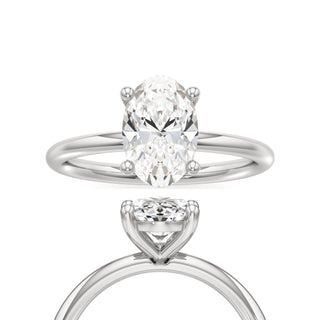 Classic Plain Basket Oval Engagement Ring