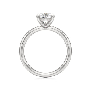 Classic Plain Basket Pear Engagement Ring