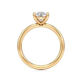 Classic Plain Basket Pear Engagement Ring