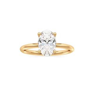 Classic Plain Basket Pear Engagement Ring
