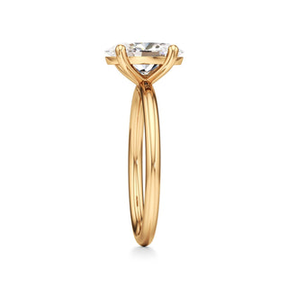 Classic Plain Basket Pear Engagement Ring