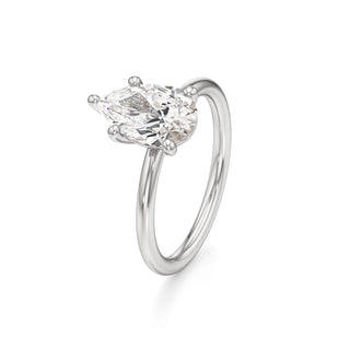Classic Plain Basket Pear Engagement Ring