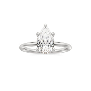 Classic Plain Basket Pear Engagement Ring
