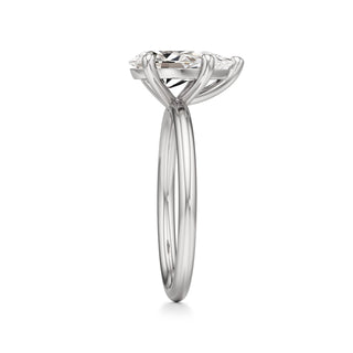Classic Plain Basket Pear Engagement Ring