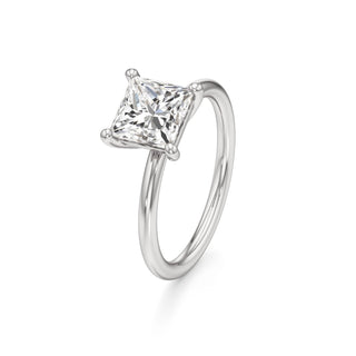 Classic Plain Basket Pear Engagement Ring