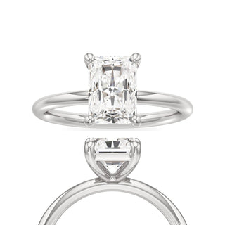 Classic Plain Basket Radiant Engagement Ring