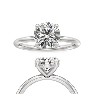 Classic Plain Basket Round Engagement Ring