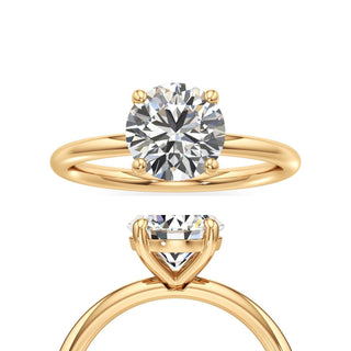 Classic Plain Basket Round Engagement Ring