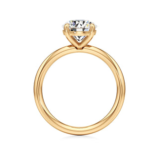 Classic Plain Basket Pear Engagement Ring