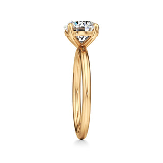 Classic Plain Basket Pear Engagement Ring