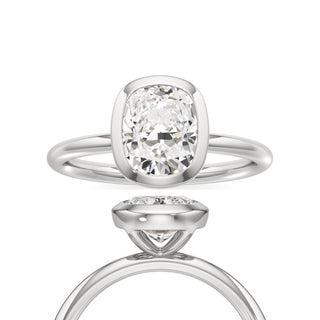 Classic Plain Bezel Emerald Engagement Ring