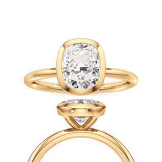 Classic Plain Bezel Emerald Engagement Ring