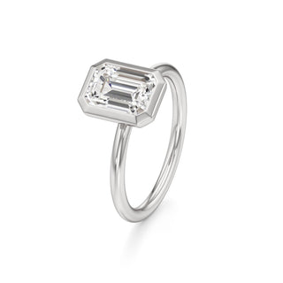 Classic Plain Bezel Radiant Engagement Ring