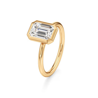 Classic Plain Bezel Radiant Engagement Ring