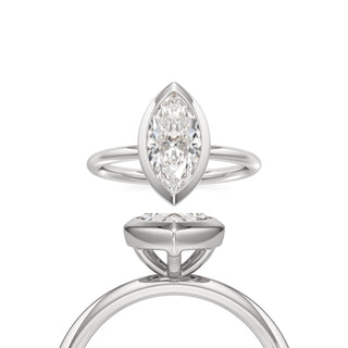 Classic Plain Bezel Emerald Engagement Ring