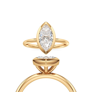 Classic Plain Bezel Emerald Engagement Ring