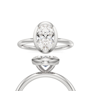 Classic Plain Bezel Emerald Engagement Ring