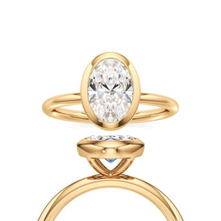 Classic Plain Bezel Oval Engagement Ring