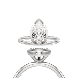 Classic Plain Bezel Pear Engagement Ring