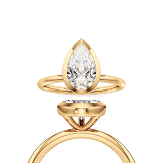 Classic Plain Bezel Emerald Engagement Ring