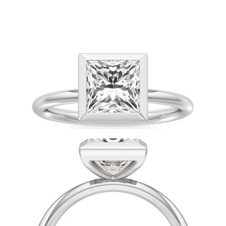 Classic Plain Bezel Emerald Engagement Ring