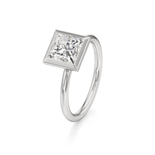 Classic Plain Bezel Radiant Engagement Ring