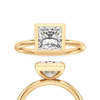 Classic Plain Bezel Emerald Engagement Ring