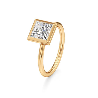 Classic Plain Bezel Radiant Engagement Ring