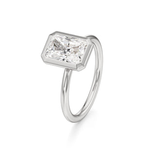 Classic Plain Bezel Radiant Engagement Ring