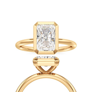 Classic Plain Bezel Radiant Engagement Ring