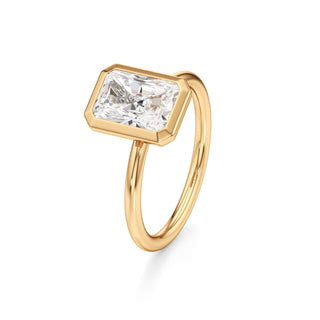 Classic Plain Bezel Radiant Engagement Ring