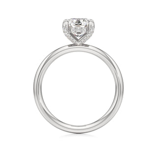 Classic Plain Diamond Basket Pear Engagement Ring