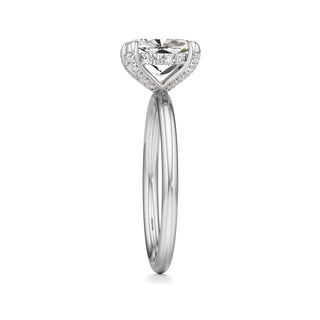 Classic Plain Diamond Basket Pear Engagement Ring