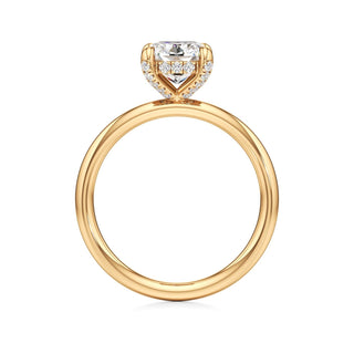 Classic Plain Diamond Basket Pear Engagement Ring