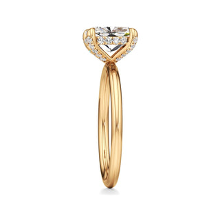 Classic Plain Diamond Basket Pear Engagement Ring