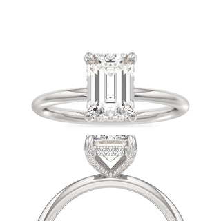 Classic Plain Diamond Basket Pear Engagement Ring