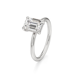 Classic Plain Diamond Basket Pear Engagement Ring