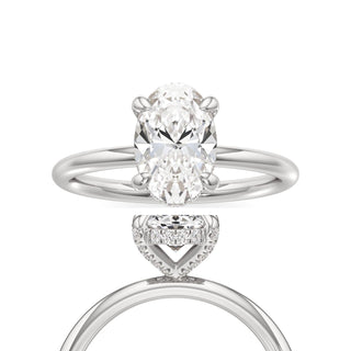 Classic Plain Diamond Basket Pear Engagement Ring