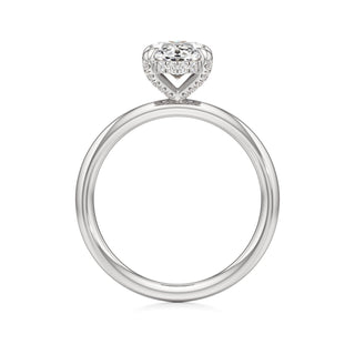Classic Plain Diamond Basket Pear Engagement Ring