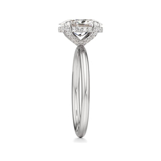 Classic Plain Diamond Basket Pear Engagement Ring