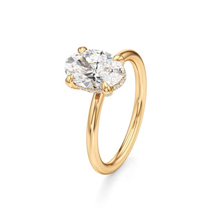 Classic Plain Diamond Basket Pear Engagement Ring