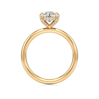 Classic Plain Diamond Basket Pear Engagement Ring