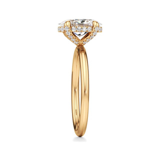 Classic Plain Diamond Basket Pear Engagement Ring