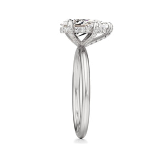 Classic Plain Diamond Basket Pear Engagement Ring