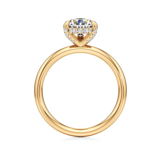 Classic Plain Diamond Basket Pear Engagement Ring